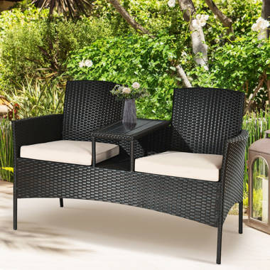 Rattan loveseat online cushions